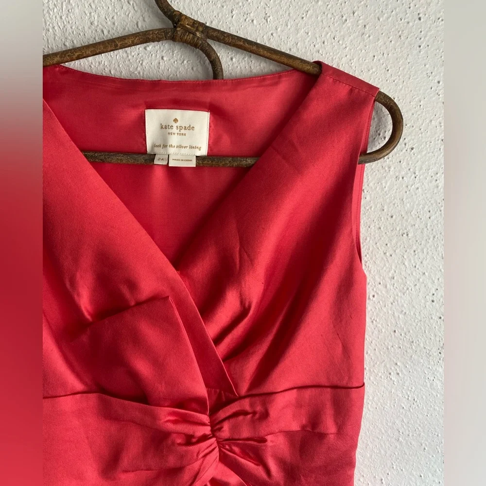 Kate Spade Mina Silk Blend Sheath Dress in Watermelon - Picture 2 of 8